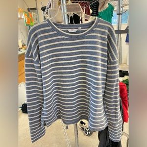 Blue & White Striped Crewneck